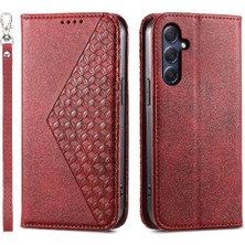 SZY Market Samsung Galaxy M54 Cüzdan Için Flip Case El Kayışı Standı Günlük Kullanım Eşkenar Dörtgen (Yurt Dışından)