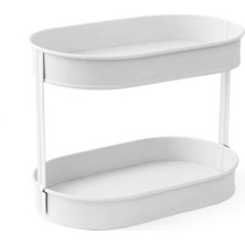 Evstyle Oval 2 Katlı Organizer 24X19X32 cm - Krem