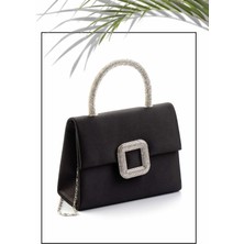 Bambi Siyah Saten   Kadın Abiye Çanta C06599075838