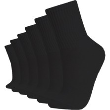 Soytemiz Düz Siyah Kolej Çorap Cotton 6 Çift