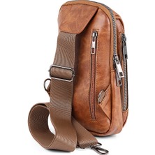 Polo Air Erkek Omuz Çantası Çapraz Göğüs ve Sırt Çantası Body Bag Vegan Deri Etn-72