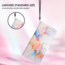 Colorful Shop Onur Için Kılıf Sihirli 6 Pro 5g Cüzdan Pu Deri Mermer Desen Kickstand (Yurt Dışından)