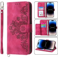 Colorful Shop Iphone 13 Mini Çoklu Kredi Kartı Yuvaları Kabartmalı Bileklik Için Flip Case (Yurt Dışından)