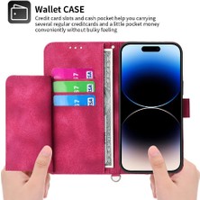 Colorful Shop Iphone 13 Mini Çoklu Kredi Kartı Yuvaları Kabartmalı Bileklik Için Flip Case (Yurt Dışından)