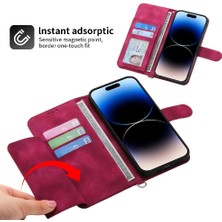 Colorful Shop Iphone 13 Mini Çoklu Kredi Kartı Yuvaları Kabartmalı Bileklik Için Flip Case (Yurt Dışından)