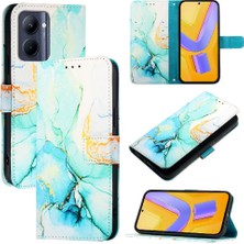 Colorful Shop Realme C33 Pu Deri Cüzdan Kickstand Mermer Desen Için Kılıf (Yurt Dışından)