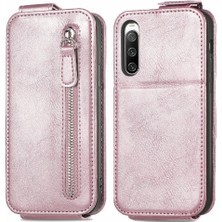 Colorful Shop Fermuarlar Sony Xperia 10 Iv Deri Kılıf Için Flip Case Zarif Iş Çevirme (Yurt Dışından)