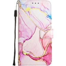 Colorful Shop Huawei Nova Y70 Artı Pu Deri Kickstand Cüzdan Mermer Desen (Yurt Dışından)