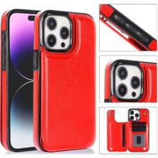 Colorful Shop Kart Tutucu Kart Yuvaları Çift ile IPhone 15 Pro Kickstand Için Cüzdan Kılıf (Yurt Dışından)