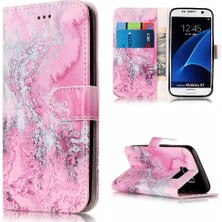 Colorful Shop Samsung Galaxy S7 Mermer Desen Tam Koruma Pu Deri Için Flip Case (Yurt Dışından)