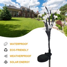 Ebulduk Solar Güneş Enerjili 20 LED Çiçek Motifli Bahçe Aydınlatma Dekorasyon Işığı Günışığı