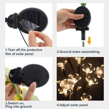Ebulduk Solar Güneş Enerjili 20 LED Çiçek Motifli Bahçe Aydınlatma Dekorasyon Işığı Günışığı
