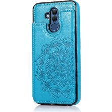 Colorful Shop Huawei Mate 20 Lite Çift Düğmeler Çiçek Için Kart Tutucu Kılıf ile Cüzdan (Yurt Dışından)