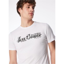 Lee Cooper Slim Fit Önü Baskı Yazılı O Yaka Pamuklu Erkek Tişört 232LCM242041 Nero
