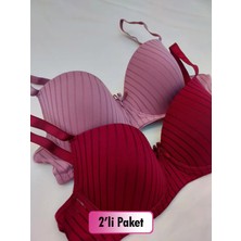 Fouraa Kadın 2'li Paket C Cup Desteksiz Büyük Beden Balenli Sütyen