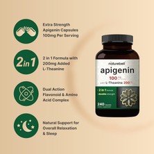 Naturebell Apigenin 100MG With L-Theanine 200 Mg 240 Kapsul  Extra Strength