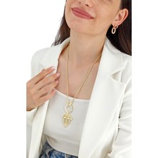 ÇLK Accessories Premium Büyük Önden Kilit Serenay Kolye Leyla Kolye 55CM