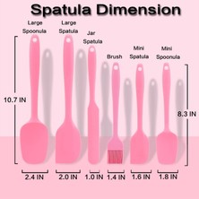 Shivering 6'lı Silikon Spatula Seti, Yüksek Sıcaklığa Dayanıklı, Gıda Sınıfı Silikon, Temizlemesi Kolay, Pişirme, Yemek Pişirme, Mutfak Malzemeleri (Pembe) (Yurt Dışından)