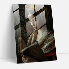 Painted Anarchy Woman With A Book Glass Print  50X70 cm