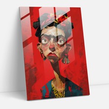 Painted Anarchy Frida Kahlo Style Glass Art - Frida Kahlo Eserleri 30X45 cm