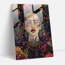 Painted Anarchy Frida Kahlo Style Cam Duvar Sanatı- Frida Kahlo Eserleri 30X45 cm