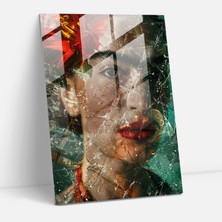 Painted Anarchy Frida Kahlo Style Cam Duvar Sanatı- Frida Kahlo Eserleri 30X45 cm
