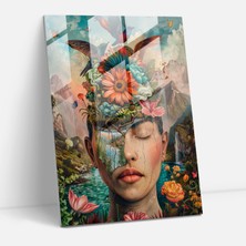 Painted Anarchy Frida Kahlo Style Glass Art - Frida Kahlo Eserleri 30X45 cm