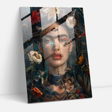 Painted Anarchy Frida Kahlo Style Glass Print - Frida Kahlo Eserleri 30X45 cm