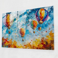 Painted Anarchy Leonid Afremov Glass Print - Hot Air Balloons - Leonid Afremov, Leonid Afremov, Wall Decoration, Glass Wall Art, 70 x 50 cm