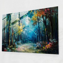 Painted Anarchy Moonlit Forest Leonid Afremov Glass Print - Leonid Afremov, Modern Art, Glass Print, Leonid Afremov, 45 x 30 cm