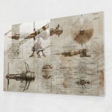 Painted Anarchy Leonardo Da Vinci Modern Art: Scientific Inventions Sketches - Leonardo Da Vinci, Innovation, Leonardo Da Vinci, Scientific Inventions, 45 x 30 cm
