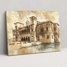 Painted Anarchy Leonardo Da Vinci Architectural Sketches Wall Art - Leonardo Da Vinci, Leonardo Da Vinci, Canvas Wall Art, Wall Decoration, 50 x 30 cm