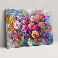 Painted Anarchy Colorful Blooms Leonid Afremov Canvas Wall Art - Leonid Afremov 50X30 cm