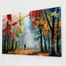 Painted Anarchy Leonid Afremov Glass Print - Autumn Forest - Leonid Afremov, Autumn Forest, Glass Print, Wall Decoration, 45 x 30 cm