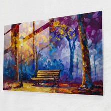 Painted Anarchy Leonid Afremov Home Decoration - Colorful Park Bench Glass Print - Leonid Afremov, Glass Wall Art, Leonid Afremov, Wall Decoration, 45 x 30 cm
