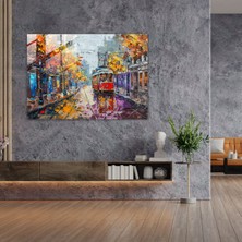 Painted Anarchy Leonid Afremov Glass Wall Art: Whimsical City Street Scene - Leonid Afremov, Home Decoration, Wall Decoration, Glass Wall Art, 45 x 30 cm