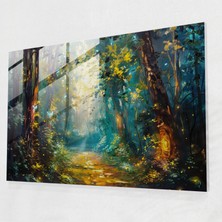Painted Anarchy Leonid Afremov Glass Print - Enchanting Forest Fireflies - Leonid Afremov 45X30 cm