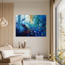 Painted Anarchy Leonid Afremov Glass Art - Majestic Peacock - Leonid Afremov, Modern Art, Glass Print, Home Decoration, 70 x 50 cm