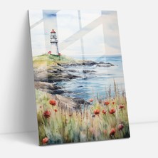 Painted Anarchy Impressionist Lighthouse Glass Print - Lighthouse, Lighthouse Glass Print, Glass Wall Art, Home Decoration, 30X45