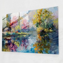 Painted Anarchy Leonid Afremov Glass Print - Peaceful Lakeside Glass Wall Art - Leonid Afremov, Glass Print, Wall Decoration, Leonid Afremov, 45X30