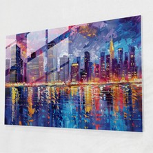 Painted Anarchy Leonid Afremov Glass Print City Skyline - Leonid Afremov, Glass Print, Home Decoration, Modern Art, 45 x 30 cm