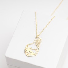 One Silver Gold 925 Ayar Gümüş Kimya Beger Glass Kolye Özel Seri