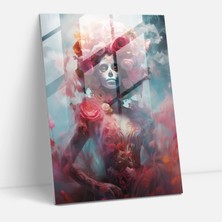 Painted Anarchy Mystical Catrina Glass Print - Los Muertos, Home Decoration, Intrigue, Glass Wall Art, 30X45