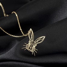 One Silver Gold 925 Ayar Gümüş Tavşan Yüzü Kolye Özel Tasarım