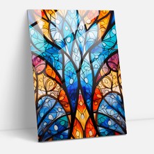 Painted Anarchy Karmaşık Vitray Kilise Cam Baskı  30X45 cm