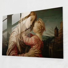 Painted Anarchy Klasisizm Cam Duvar Sanatı Madonna ve Çocuk  45X30 cm