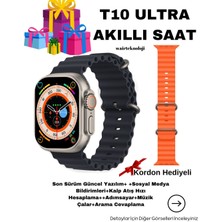 Wair Teknoloji T10 Ultra Akıllı Saat Güncel Yazılım Ios ve Android Uyumlu Kordon Hediyeli Büyük Ekran  49MM