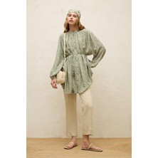 Manuka Viskon Desenli Tunik Rose Mınt