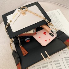 Three Beans 19CM Moda Çantaları Kadınlar Crossbody Bag Omuz Paketi Fanni Çanta Çantalar Çanta Tasarımcısı Küçük Çanta Çapraz Vücut Lüks Lady Bag (Siyah) (Yurt Dışından)