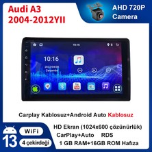Conio Audi A3 2004-2012YIL 1GB Ram 16GB Rom Android Multimedya Sürüm 14 Kablosuz Carplay Navigasyon 9 Inç Ekran